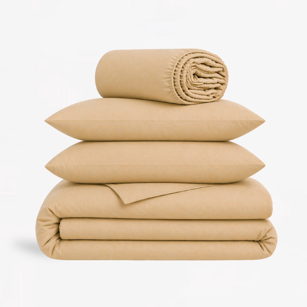 4-in-1 Bed Sheet Set 'Beige'