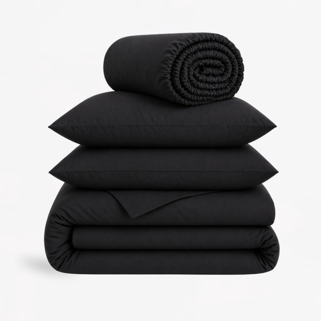 4-in-1 Bed Sheet Set 'Black'