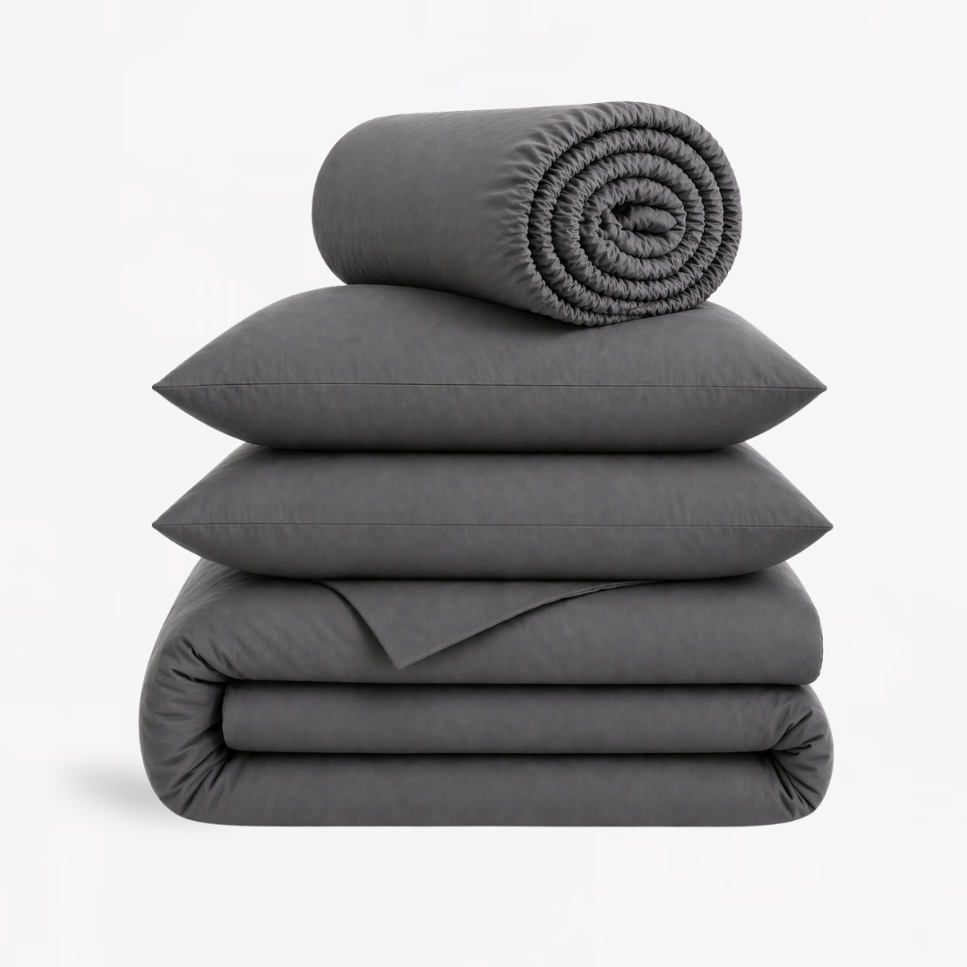 4-in-1 Bed Sheet Set 'Charcoal Gray'