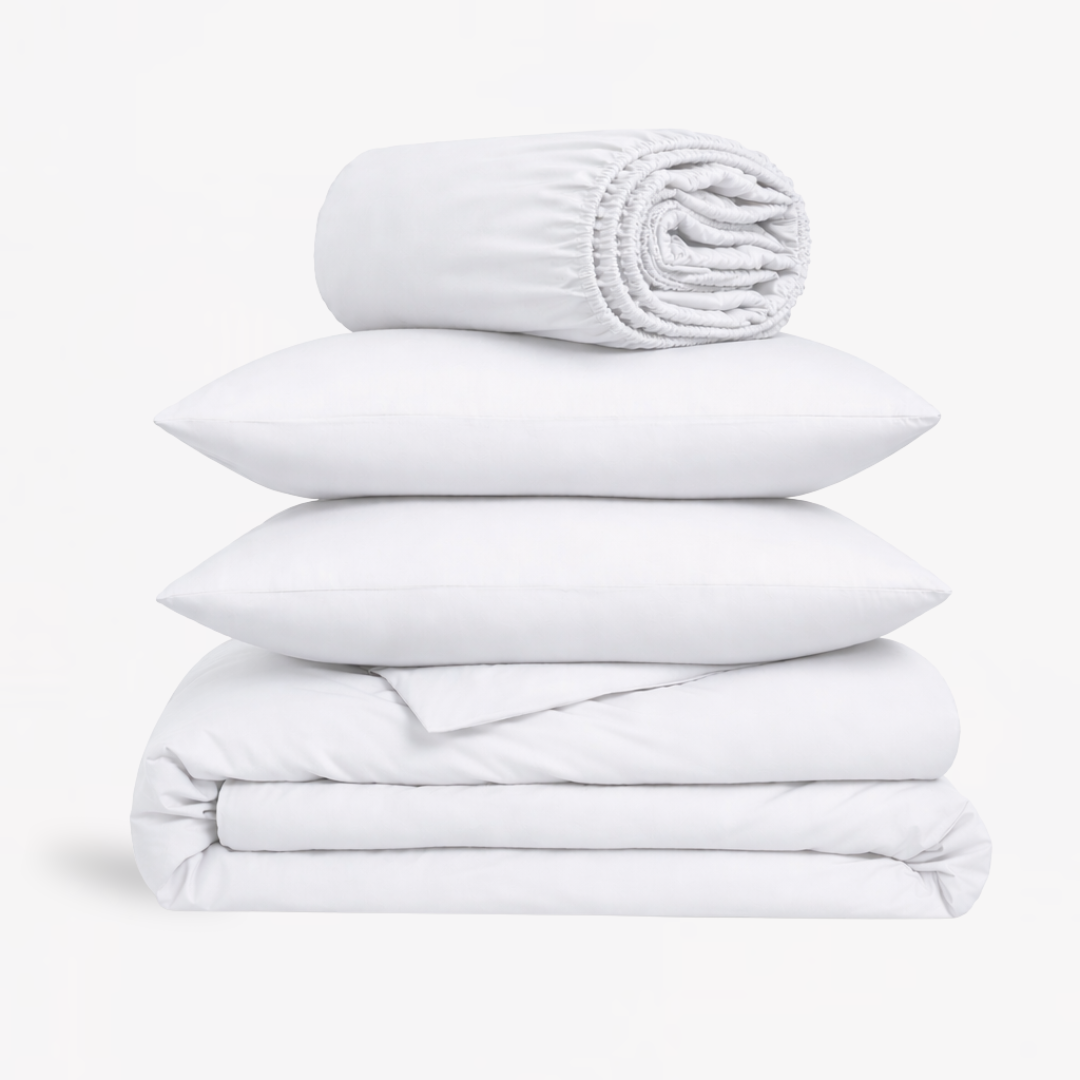 4-in-1 Bed Sheet Set 'White'