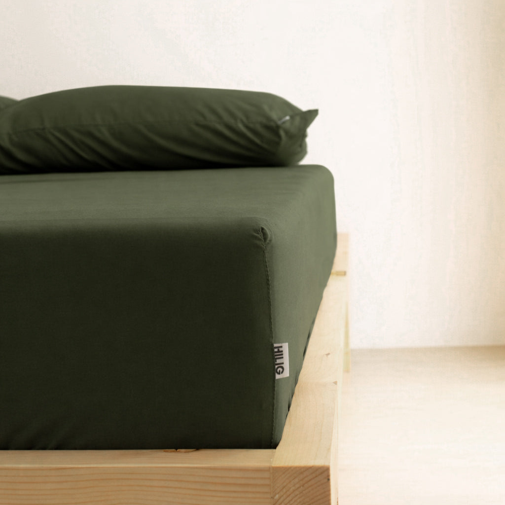 3-in-1 Bed Sheet Set 'Forest Green'