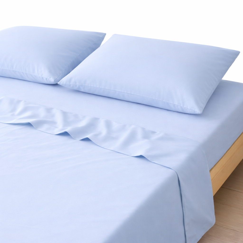 3-in-1 Bed Sheet Set 'Powder Blue'