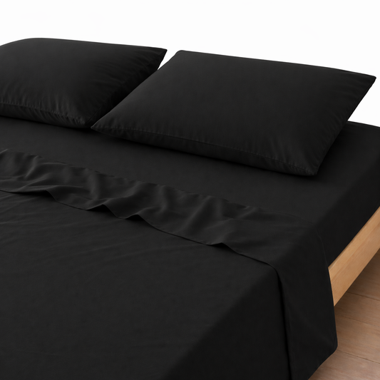 3-in-1 Bed Sheet Set 'Black'