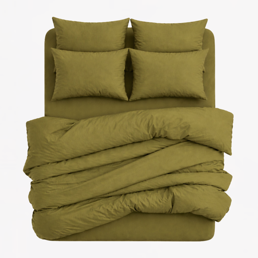7-in-1 Bed Sheet Set 'Olive Green'