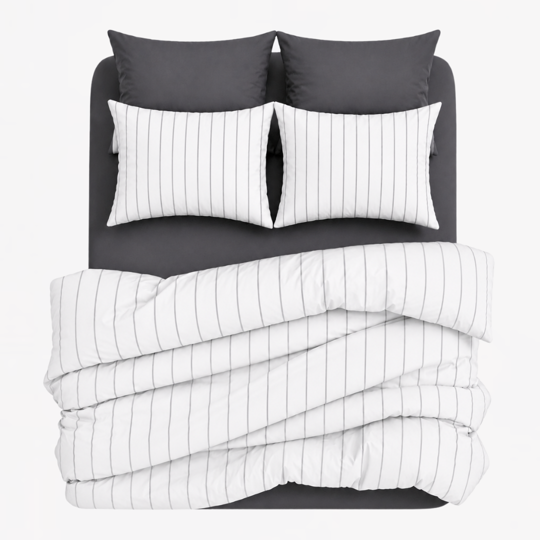 Duvet Cover Thin Stripe 'Charcoal Gray'