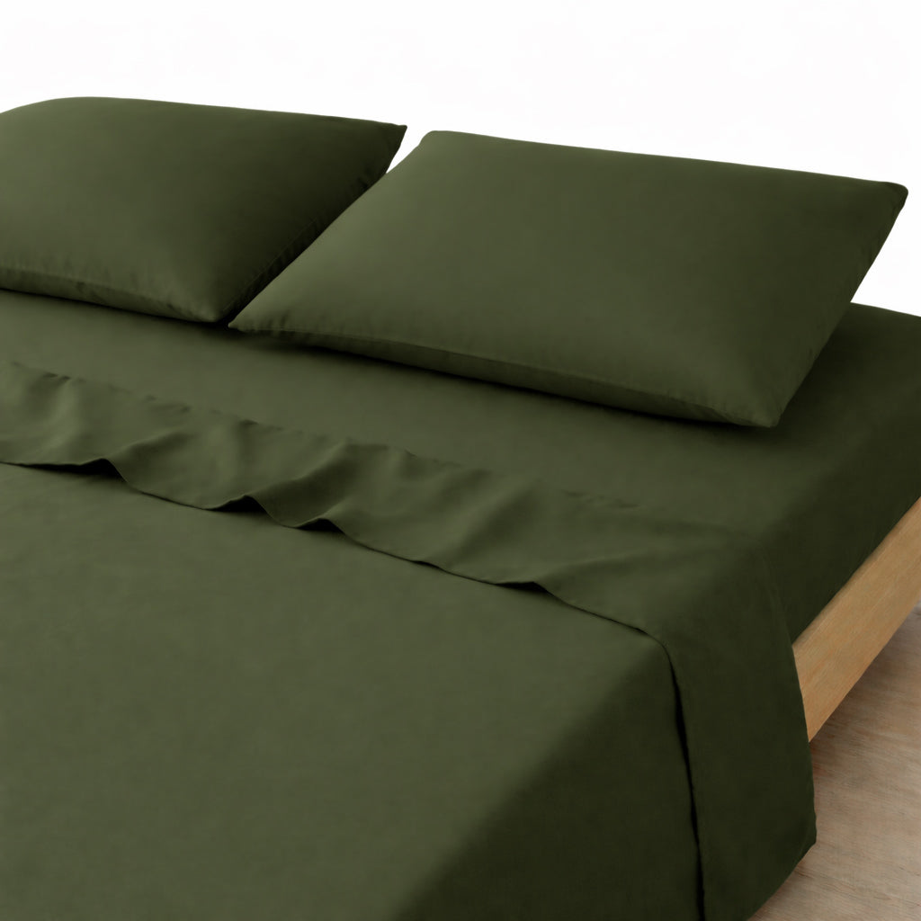 3-in-1 Bed Sheet Set 'Forest Green'
