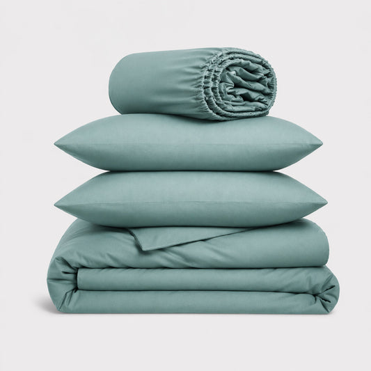 4-in-1 Bed Sheet Set 'Pine Green'