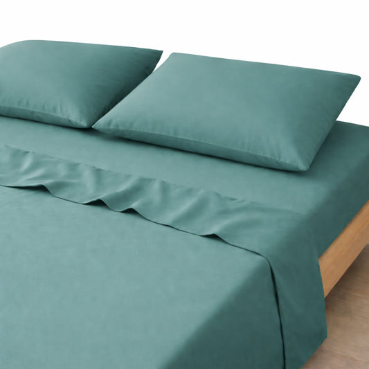 3-in-1 Bed Sheet Set 'Pine Green'