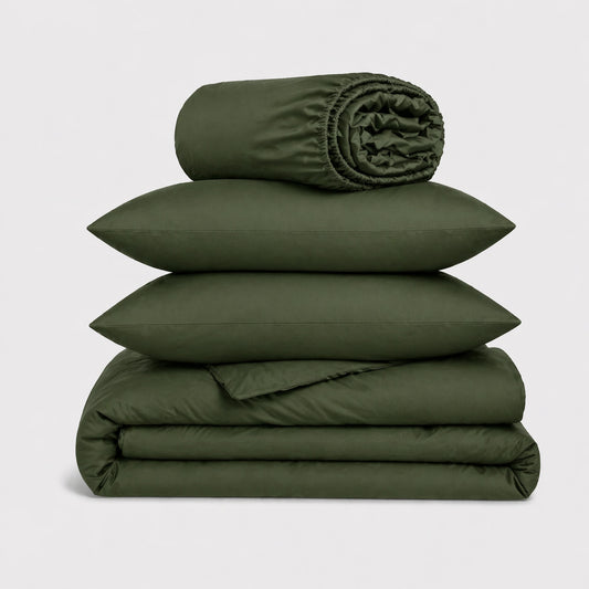 4-in-1 Bed Sheet Set 'Forest Green