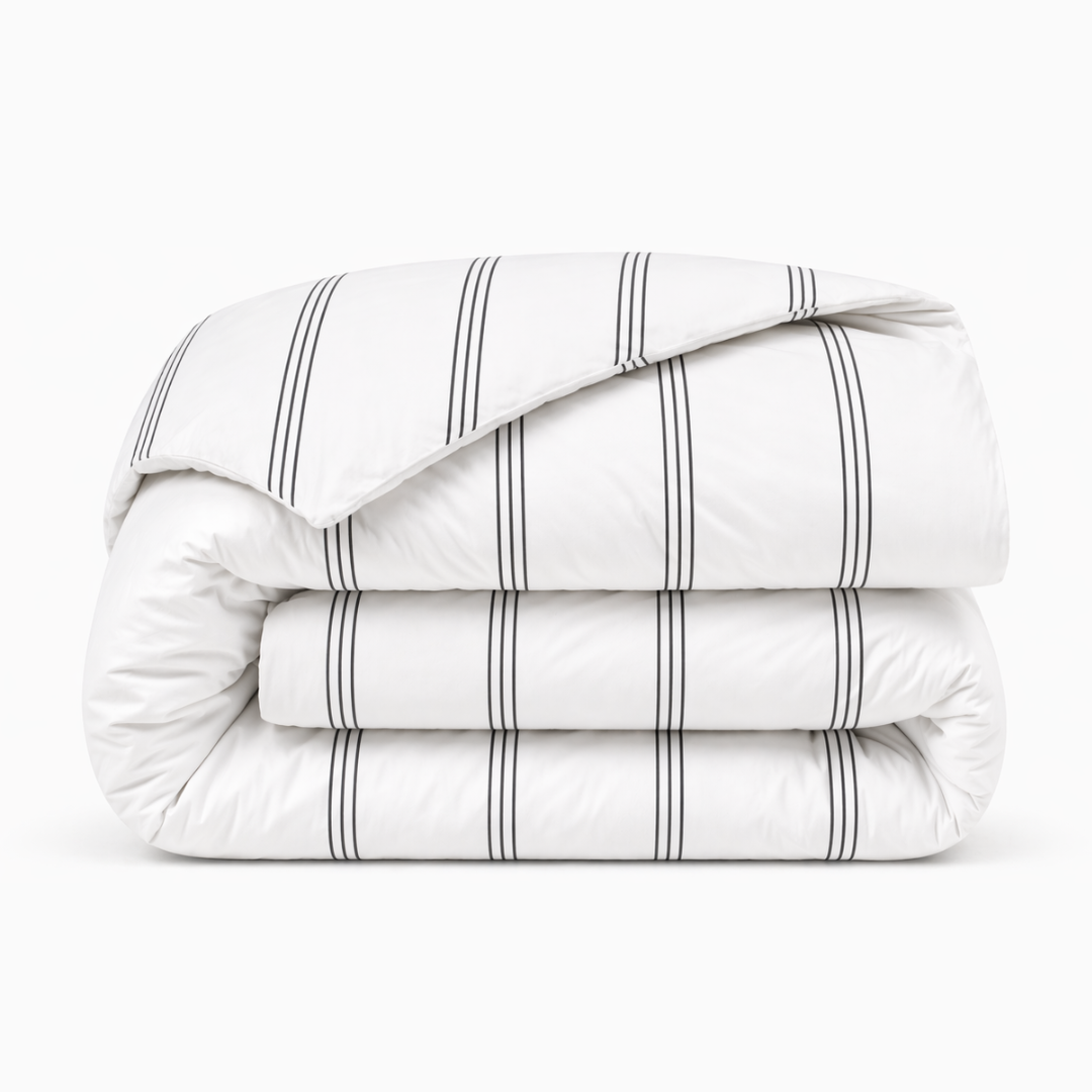 Duvet Cover Triple Stripe 'Charcoal Gray'