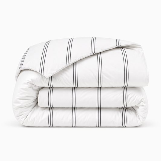 Duvet Cover Triple Stripe 'Charcoal Gray'