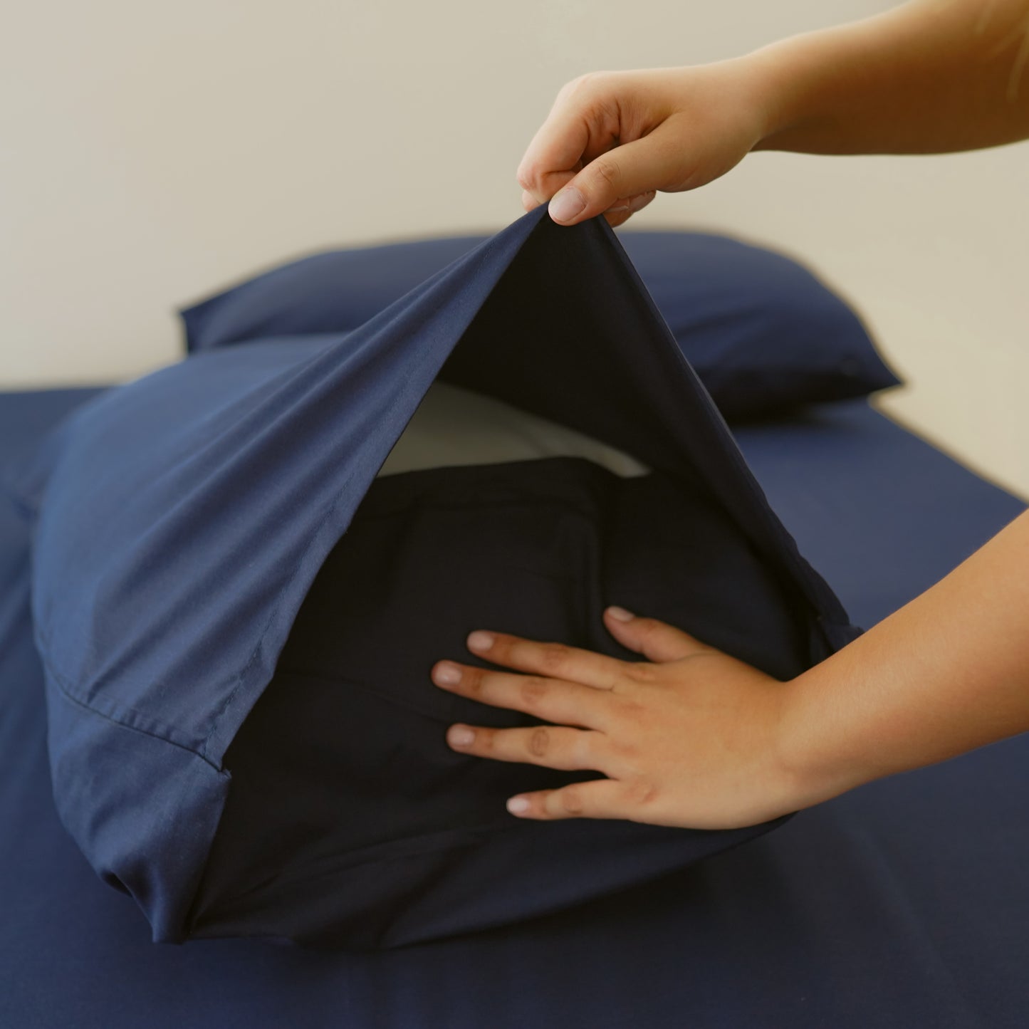 3-in-1 Bed Sheet Set 'Midnight Blue'