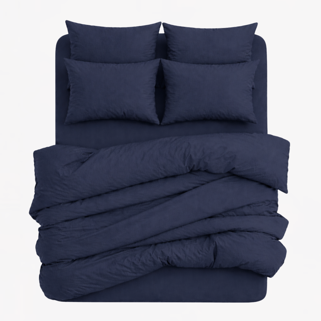 7-in-1 Bed Sheet Set 'Midnight Blue'