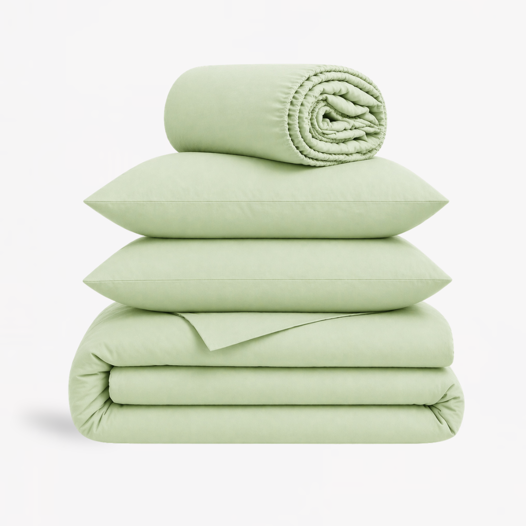 4-in-1 Bed Sheet Set 'Sage Green'