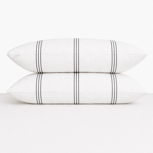 Pillowcase Triple Stripe 'Charcoal Gray'